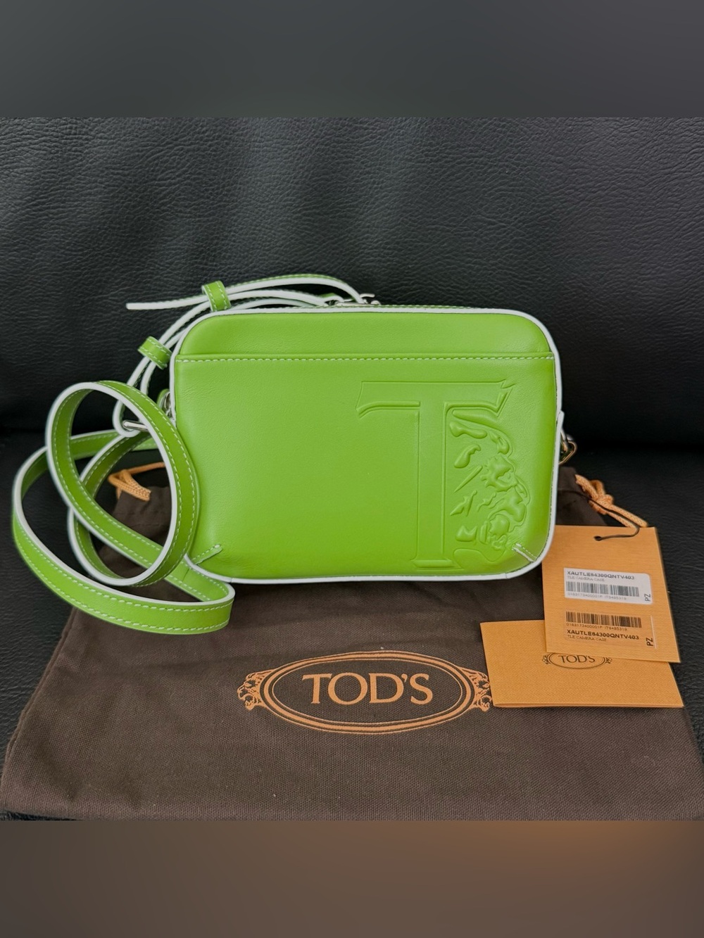 NWT Tod’s TLE Mini Leather Camera Crossbody Bag Green